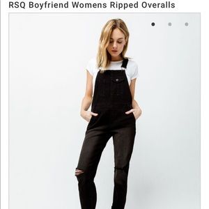 RSQ black denim overalls